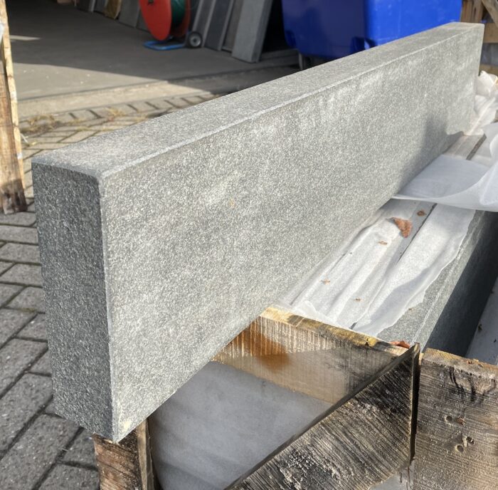 Premium black graniet band 6x20x100 cm gevlamd geborsteld